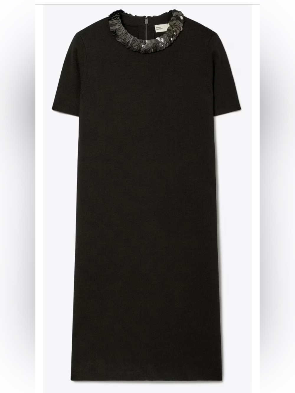 Like New Tory Burch Merino Wool Sequin Collar Sweater Dress